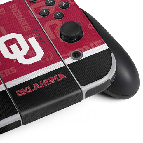 University of Oklahoma Split Jersey Nintendo Switch OLED (2021) Skin